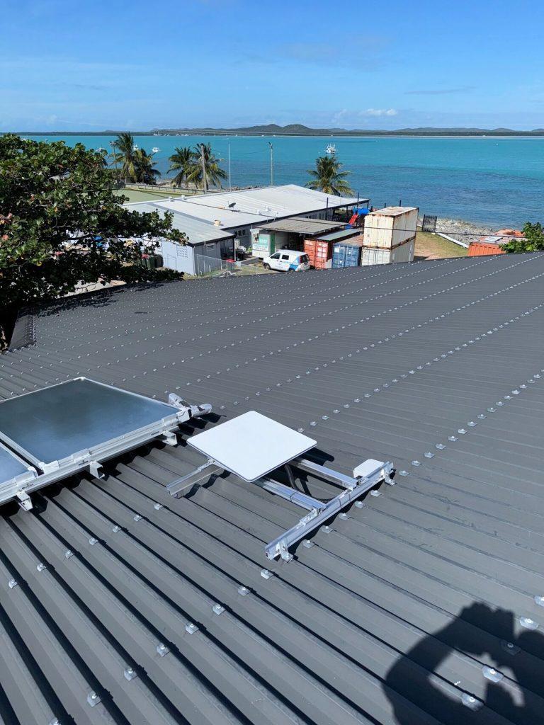 AirBridge Networks product installed on a roof, supporting JCU’s vision for remote education by enhancing digital connectivity for rural and remote communities, contributing to the educational journey of regional Australians